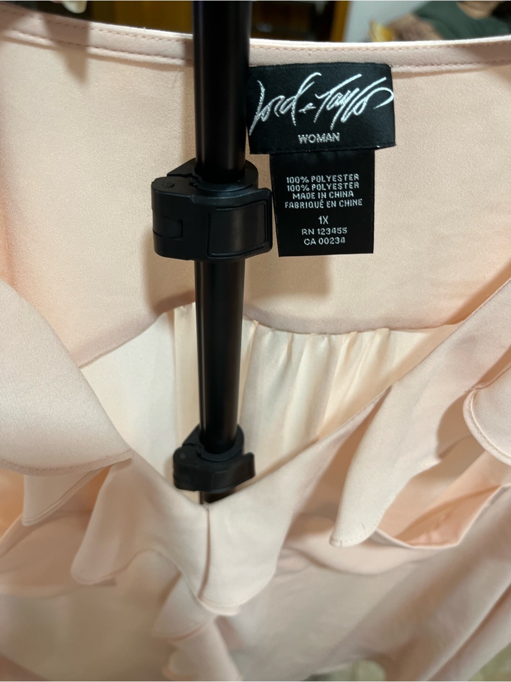 Lord & Taylor Soft Pink Ruffle Front Blouse - Picture 2 of 3